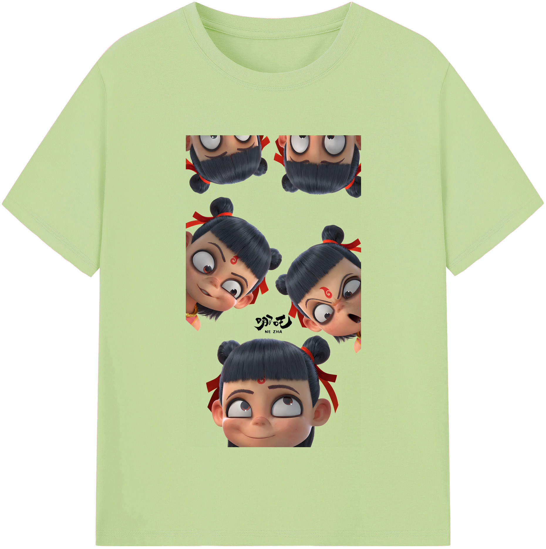 （画像用） Ne Zha 2 ナタ 魔童の大暴れ 綿100％半袖Tシャツ（フロントプリント）
